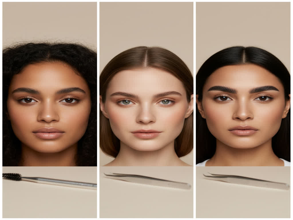 Guía visual de diseños de cejas: visagismo natural, microblading y laminado para distintos tipos de rostro